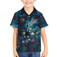 New Zealand Matariki Pohutukawa Family Matching Summer Maxi Dress and Hawaiian Shirt Te Mauri te Ora LT9 Son's Shirt Art - Polynesian Pride