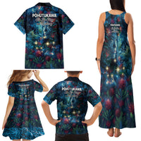 New Zealand Matariki Pohutukawa Family Matching Tank Maxi Dress and Hawaiian Shirt Te Mauri te Ora LT9 - Polynesian Pride
