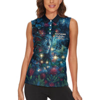 New Zealand Matariki Pohutukawa Women Sleeveless Polo Shirt Te Mauri te Ora