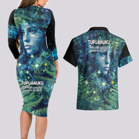 New Zealand Matariki Tupuanuku Couples Matching Long Sleeve Bodycon Dress and Hawaiian Shirt Te W o te Hauhake LT9 - Polynesian Pride