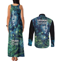 New Zealand Matariki Tupuanuku Couples Matching Tank Maxi Dress and Long Sleeve Button Shirt Te W o te Hauhake LT9 - Polynesian Pride