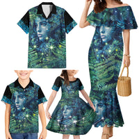 New Zealand Matariki Tupuanuku Family Matching Mermaid Dress and Hawaiian Shirt Te W o te Hauhake LT9 - Polynesian Pride