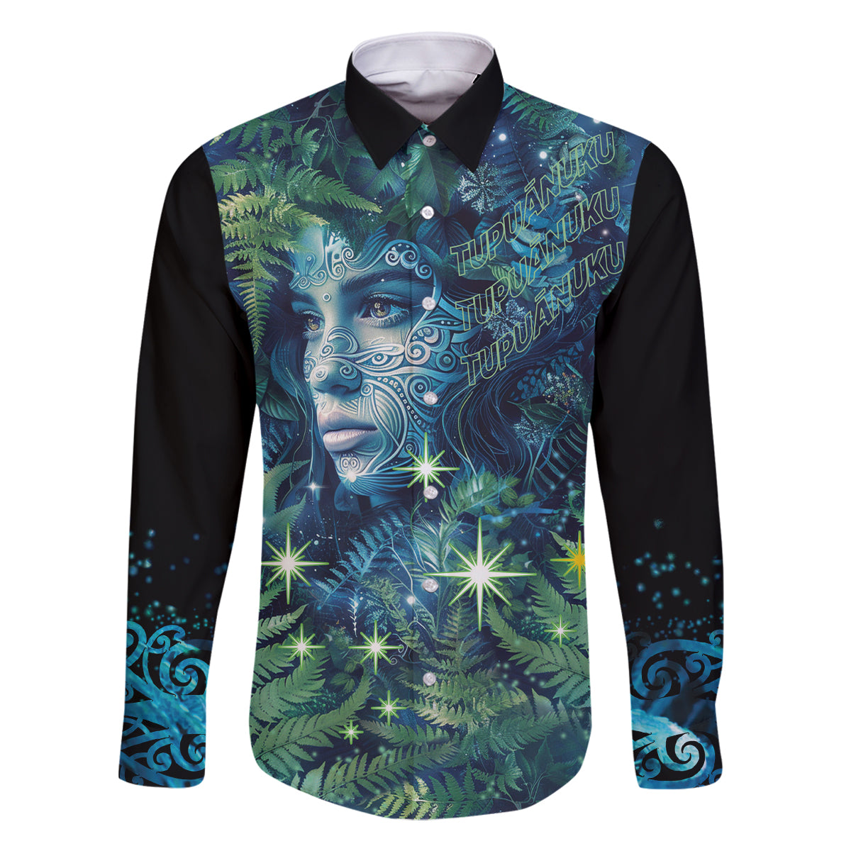 New Zealand Matariki Tupuanuku Family Matching Mermaid Dress and Hawaiian Shirt Te W o te Hauhake LT9 Dad's Shirt - Long Sleeve Art - Polynesian Pride