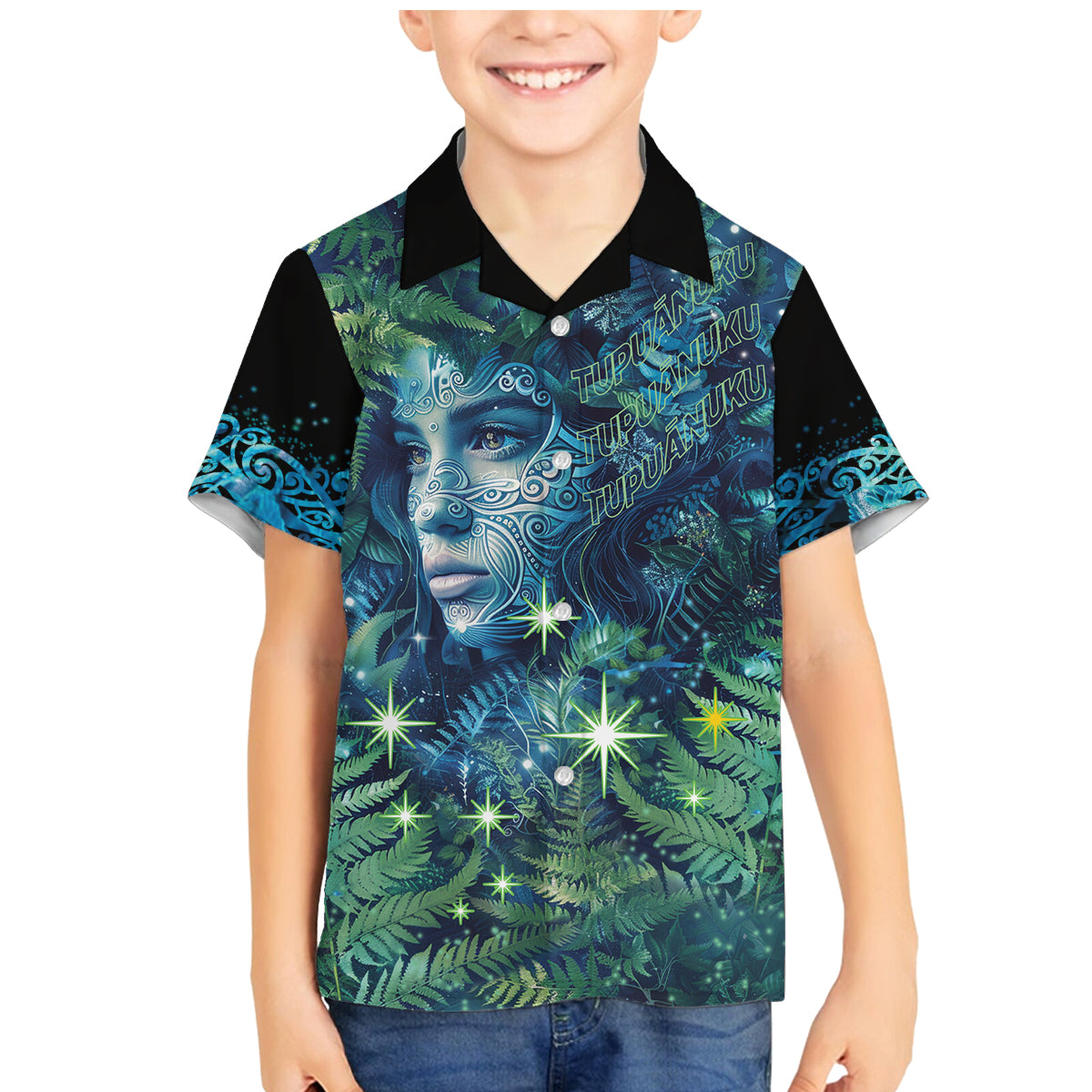 New Zealand Matariki Tupuanuku Family Matching Mermaid Dress and Hawaiian Shirt Te W o te Hauhake LT9 Son's Shirt Art - Polynesian Pride