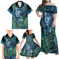 New Zealand Matariki Tupuanuku Family Matching Off Shoulder Maxi Dress and Hawaiian Shirt Te W o te Hauhake LT9 - Polynesian Pride