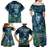 New Zealand Matariki Tupuanuku Family Matching Off Shoulder Maxi Dress and Hawaiian Shirt Te W o te Hauhake LT9 - Polynesian Pride