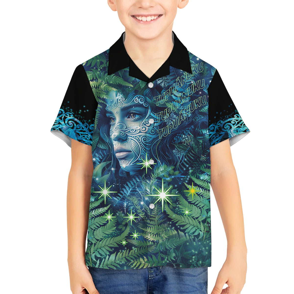 New Zealand Matariki Tupuanuku Family Matching Off Shoulder Short Dress and Hawaiian Shirt Te W o te Hauhake LT9 Son's Shirt Art - Polynesian Pride
