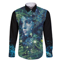 New Zealand Matariki Tupuanuku Family Matching Summer Maxi Dress and Hawaiian Shirt Te W o te Hauhake LT9 Dad's Shirt - Long Sleeve Art - Polynesian Pride