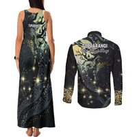 New Zealand Matariki Tupuarangi Couples Matching Tank Maxi Dress and Long Sleeve Button Shirt Ng Kai o te Rangi LT9 - Polynesian Pride
