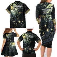 New Zealand Matariki Tupuarangi Family Matching Long Sleeve Bodycon Dress and Hawaiian Shirt Ng Kai o te Rangi LT9 - Polynesian Pride