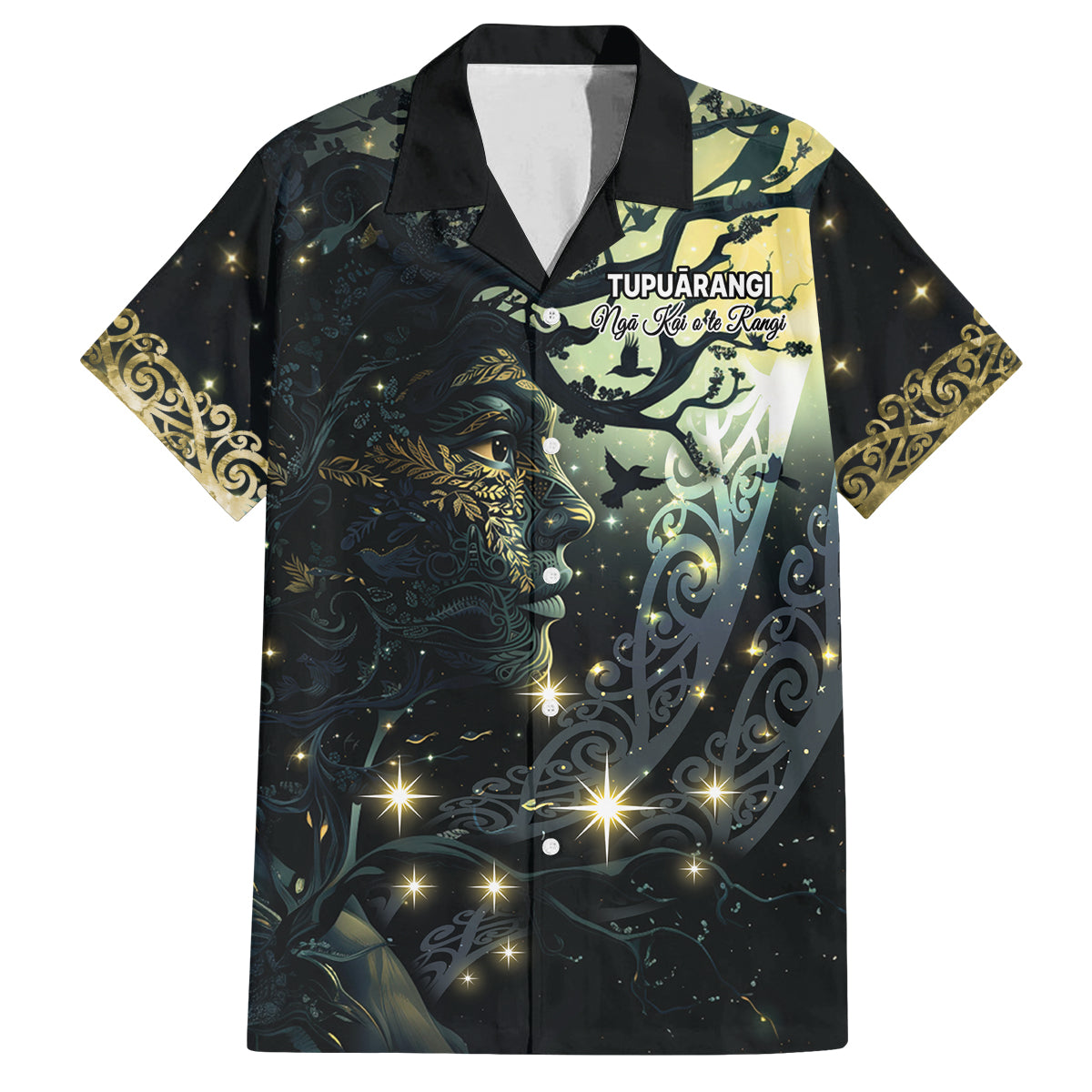 New Zealand Matariki Tupuarangi Family Matching Off Shoulder Maxi Dress and Hawaiian Shirt Ng Kai o te Rangi LT9 Dad's Shirt - Short Sleeve Art - Polynesian Pride