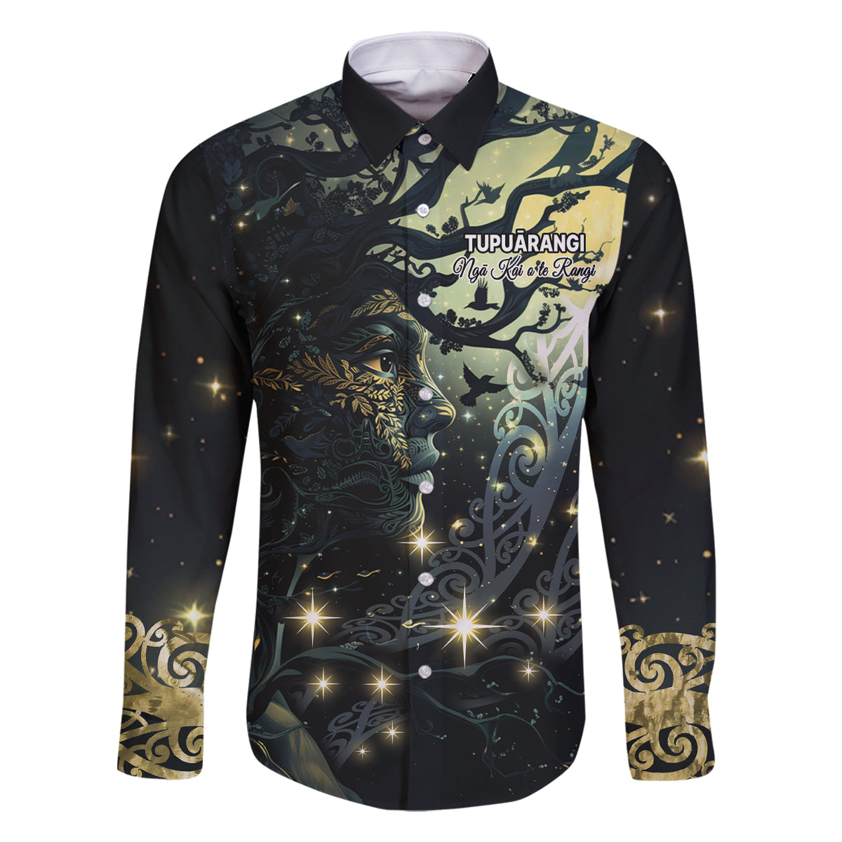 New Zealand Matariki Tupuarangi Family Matching Off Shoulder Short Dress and Hawaiian Shirt Ng Kai o te Rangi LT9 Dad's Shirt - Long Sleeve Art - Polynesian Pride