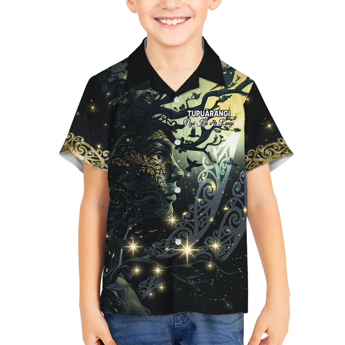 New Zealand Matariki Tupuarangi Family Matching Summer Maxi Dress and Hawaiian Shirt Ng Kai o te Rangi LT9 Son's Shirt Art - Polynesian Pride