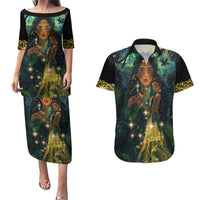New Zealand Matariki Couples Matching Puletasi and Hawaiian Shirt Rongo Mori Wellbeing and Good Luck LT9 Art - Polynesian Pride