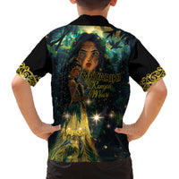 New Zealand Matariki Family Matching Long Sleeve Bodycon Dress and Hawaiian Shirt Rongo Mori Wellbeing and Good Luck LT9 - Polynesian Pride