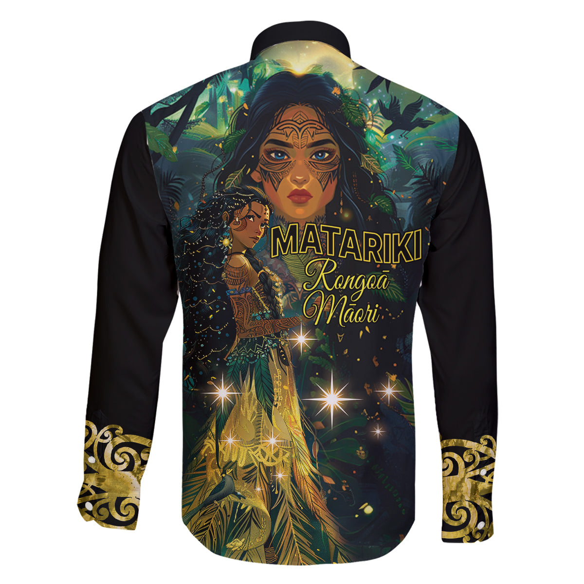 New Zealand Matariki Family Matching Off Shoulder Short Dress and Hawaiian Shirt Rongo Mori Wellbeing and Good Luck LT9 - Polynesian Pride