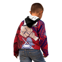 Dads Day American Samoa Kid Hoodie Dad Ou Te Alofa Ia Te Oe Tama - Polynesian Flowers Tribal LT9 - Polynesian Pride