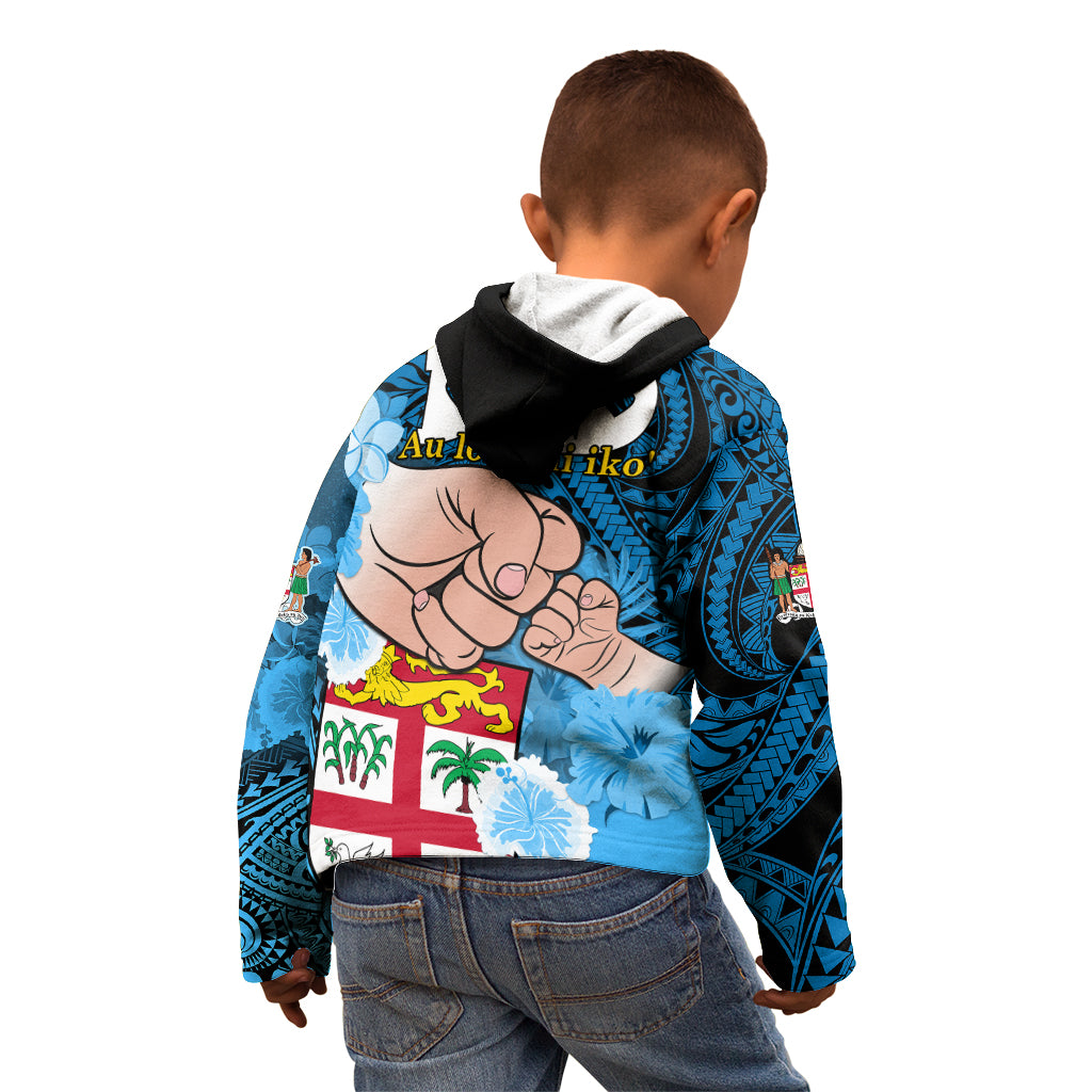 Fathers Day Polynesian Islands Fiji Kid Hoodie Dad Au Lomani Iko - Polynesian Flowers Tribal LT9 - Polynesian Pride