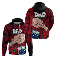 Fathers Day Polynesian Islands Samoa Hoodie Dad Ou Te Alofa Ia Te Oe Tama Red Polynesian Flowers Tribal LT9 - Polynesian Pride