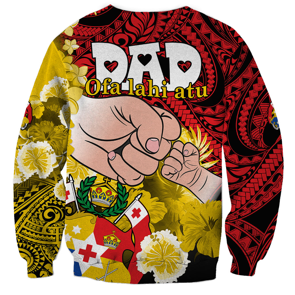 Dads Day Tonga Sweatshirt Dad Ofa lahi atu - Polynesian Flowers Tribal LT9 - Polynesian Pride
