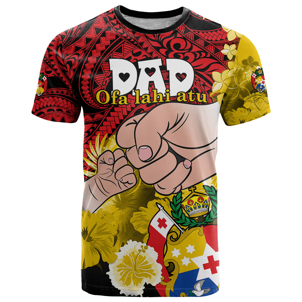 Dads Day Tonga T Shirt Dad ofa lahi atu Polynesian Flowers Tribal LT9 Red - Polynesian Pride