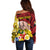 Personalised Fathers Day Polynesian Islands Tonga Off Shoulder Sweater Dad Ofa lahi atu - Polynesian Flowers Tribal LT9 - Polynesian Pride