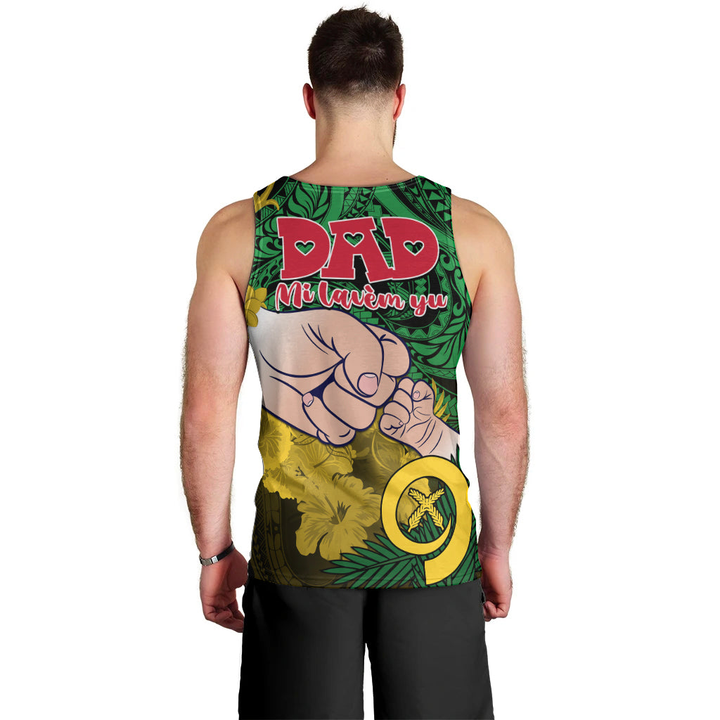 Fathers Day Polynesian Islands Vanuatu Men Tank Top Dad Mi lavem yu - Polynesian Flowers Tribal LT9 - Polynesian Pride