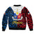 125th Independence Anniversary Philippines Sleeve Zip Bomber Jacket Polynesian Pilipinas Flag Style - Black LT9 - Polynesian Pride