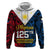 Custom 125th Independence Anniversary Philippines Hoodie Polynesian Pilipinas Flag Style Black LT9 Pullover Hoodie Black - Polynesian Pride
