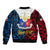Personalised 125th Independence Anniversary Philippines Sleeve Zip Bomber Jacket Polynesian Pilipinas Flag Style - Black LT9 - Polynesian Pride