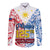 125th Independence Anniversary Philippines Long Sleeve Button Shirt Polynesian Pilipinas Flag Style - White LT9 Unisex White - Polynesian Pride