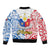 125th Independence Anniversary Philippines Sleeve Zip Bomber Jacket Polynesian Pilipinas Flag Style - White LT9 - Polynesian Pride