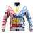 Personalised 125th Independence Anniversary Philippines Baseball Jacket Polynesian Pilipinas Flag Style - White LT9 Unisex White - Polynesian Pride