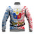 Personalised 125th Independence Anniversary Philippines Baseball Jacket Polynesian Pilipinas Flag Style - White LT9 - Polynesian Pride