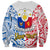 Personalised 125th Independence Anniversary Philippines Sweatshirt Polynesian Pilipinas Flag Style - White LT9 - Polynesian Pride
