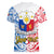Personalised 125th Independence Anniversary Philippines Women V Neck T Shirt Polynesian Pilipinas Flag Style - White LT9 - Polynesian Pride