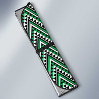 New Zealand Maori Niho Taniwha Auto Sun Shade Kakariki Mangopare and Puhoro Pattern - Polynesian Pride