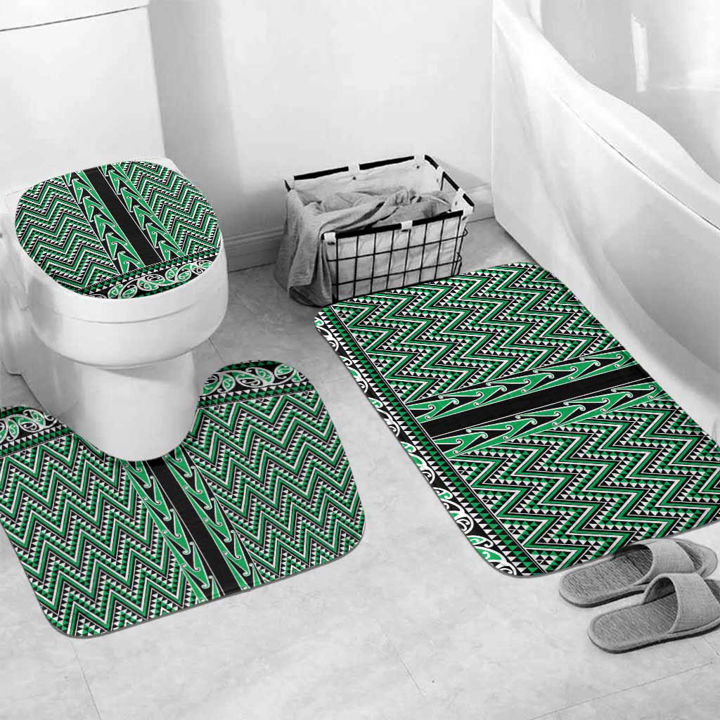 New Zealand Maori Niho Taniwha Bathroom Set Kakariki Mangopare and Puhoro Pattern - Polynesian Pride