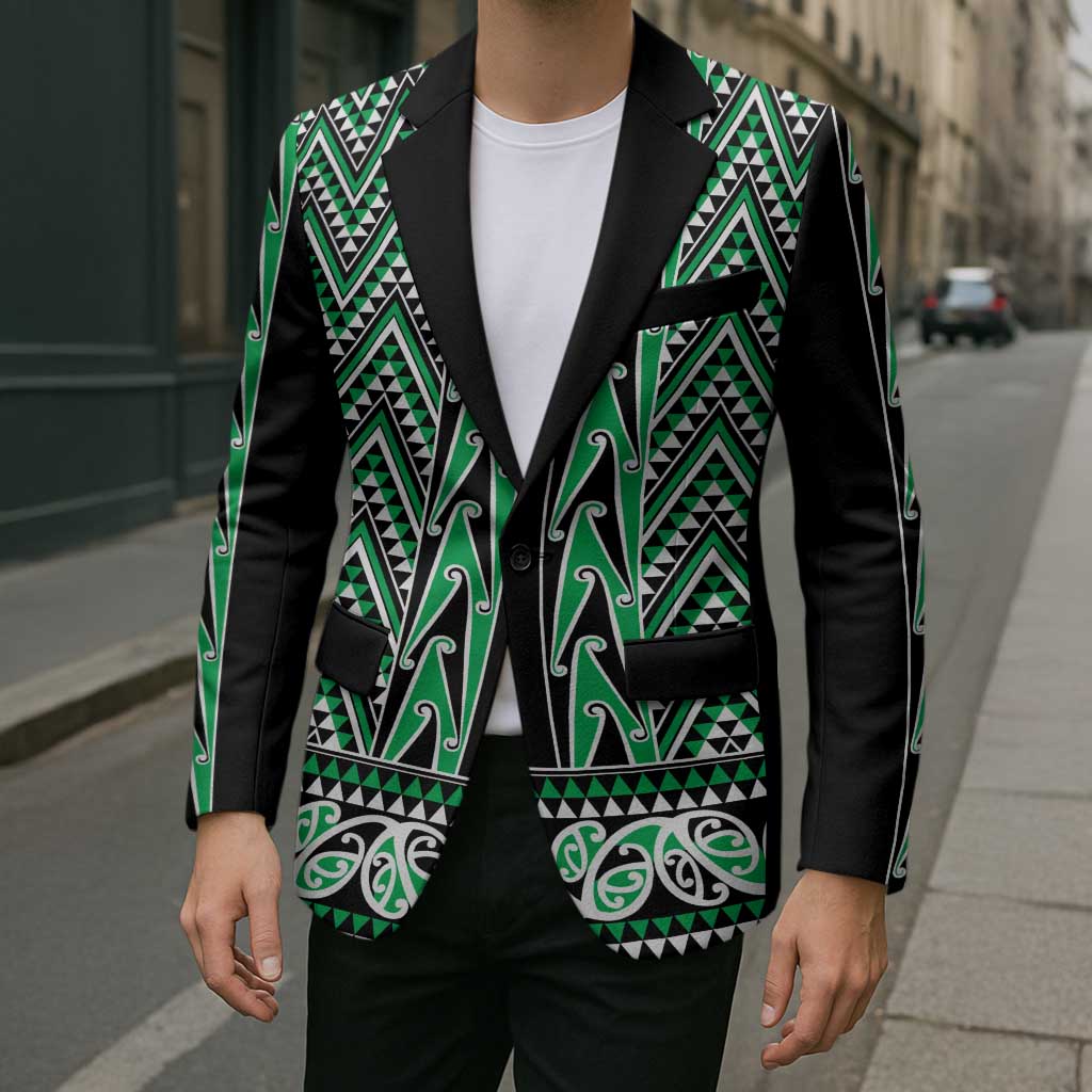 New Zealand Maori Niho Taniwha Blazer Kakariki Mangopare and Puhoro Pattern LT9 - Polynesian Pride