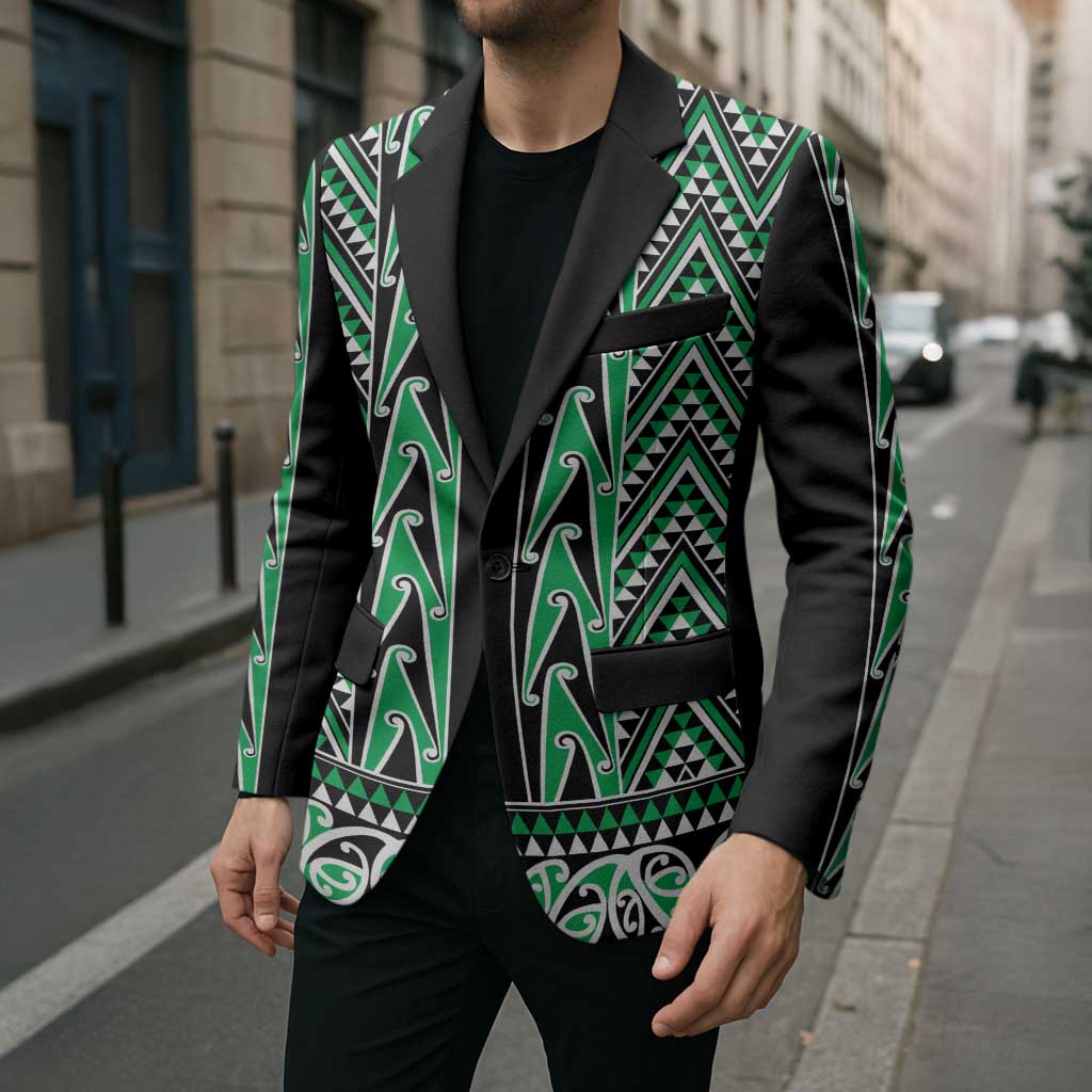 New Zealand Maori Niho Taniwha Blazer Kakariki Mangopare and Puhoro Pattern LT9 - Polynesian Pride
