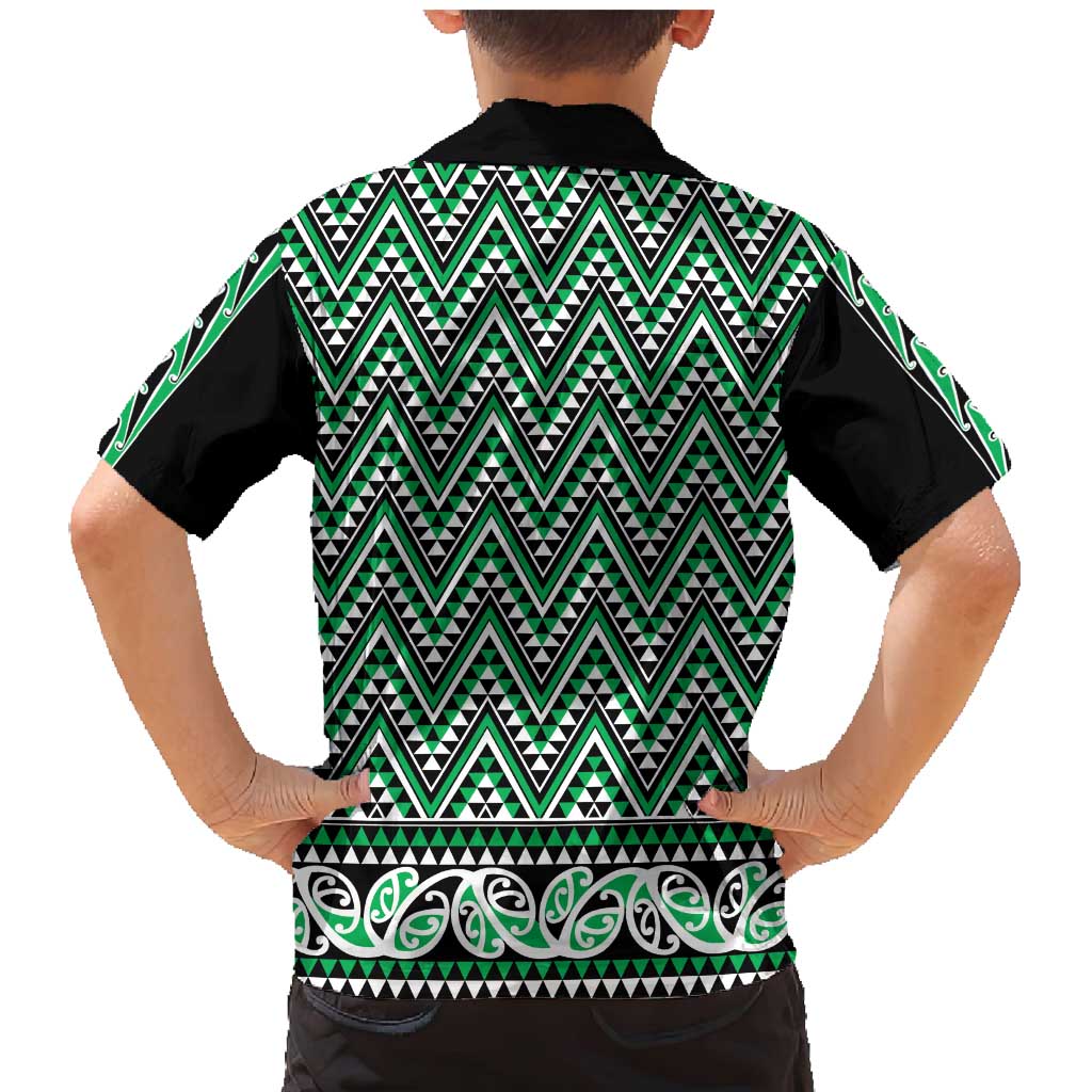 New Zealand Maori Niho Taniwha Family Matching Mermaid Dress and Hawaiian Shirt Kakariki Mangopare and Puhoro Pattern LT9 - Polynesian Pride