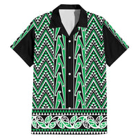 New Zealand Maori Niho Taniwha Family Matching Mermaid Dress and Hawaiian Shirt Kakariki Mangopare and Puhoro Pattern LT9 Dad's Shirt - Short Sleeve Green - Polynesian Pride