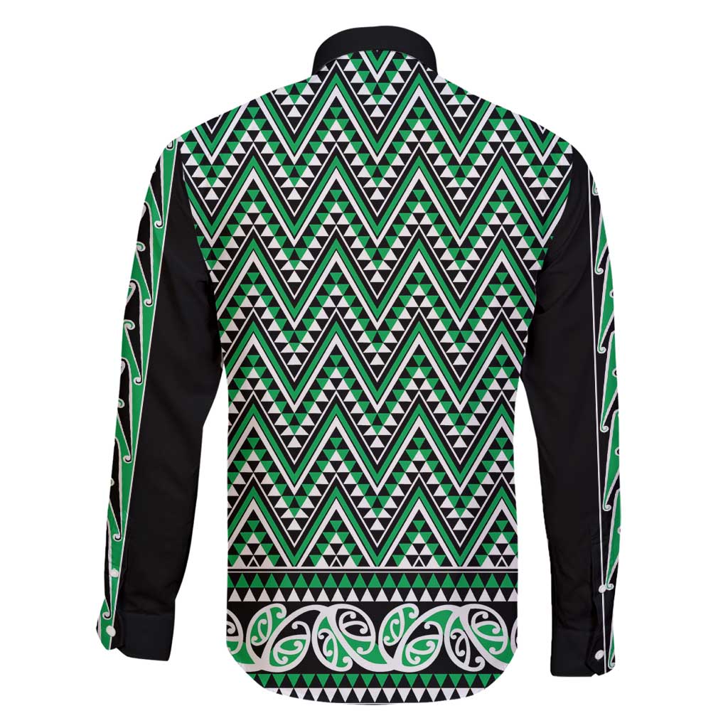 New Zealand Maori Niho Taniwha Family Matching Off Shoulder Maxi Dress and Hawaiian Shirt Kakariki Mangopare and Puhoro Pattern LT9 - Polynesian Pride