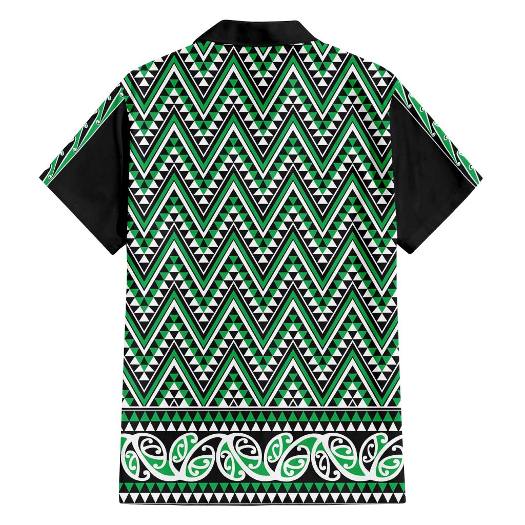 New Zealand Maori Niho Taniwha Family Matching Off Shoulder Short Dress and Hawaiian Shirt Kakariki Mangopare and Puhoro Pattern LT9 - Polynesian Pride