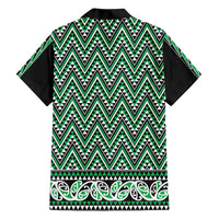 New Zealand Maori Niho Taniwha Family Matching Short Sleeve Bodycon Dress and Hawaiian Shirt Kakariki Mangopare and Puhoro Pattern LT9 - Polynesian Pride