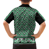 New Zealand Maori Niho Taniwha Family Matching Summer Maxi Dress and Hawaiian Shirt Kakariki Mangopare and Puhoro Pattern LT9 - Polynesian Pride