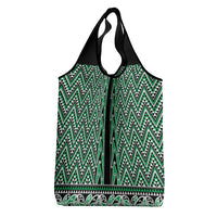New Zealand Maori Niho Taniwha Grocery Bag Kakariki Mangopare and Puhoro Pattern LT9 - Polynesian Pride