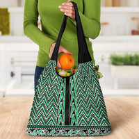 New Zealand Maori Niho Taniwha Grocery Bag Kakariki Mangopare and Puhoro Pattern LT9 - Polynesian Pride