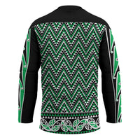 New Zealand Maori Niho Taniwha Hockey Jersey Kakariki Mangopare and Puhoro Pattern - Polynesian Pride