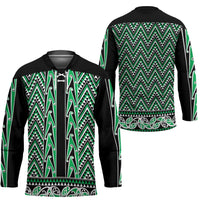 New Zealand Maori Niho Taniwha Hockey Jersey Kakariki Mangopare and Puhoro Pattern - Polynesian Pride
